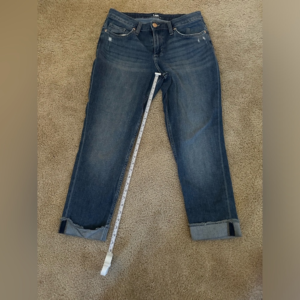 Riders by Lee Indigo Women's Fringe Cuff Boyfriend Jean COLOR (3) is DARK WASH